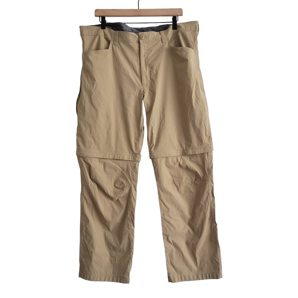 Eddie Bauer Men's Convertible Tech Pants‎ Khaki Nylon Stretch Hiking 40x30